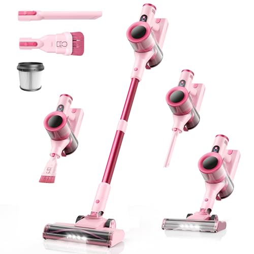 Dzaki Cordless Vacuum Cleaner, Stick Vacuum with Smart LED Display, 50KPA 55Mins Vacuum Cleaners for Home, Powerful Suction, Anti-Tangled Lightweight Rechargeable Vac for Pet Hair, Carpet, Hard Floor