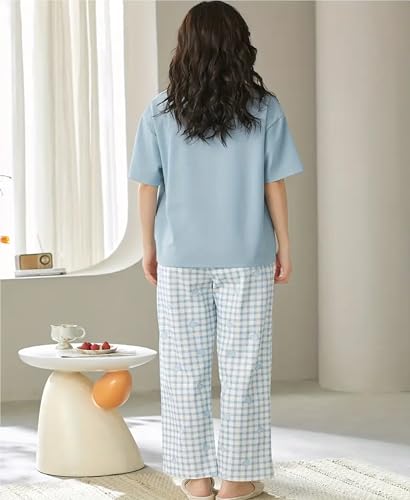 Image of Louis Luxe Womens Korean Night Dress || Full Pyjama Set || Korean Nightsuit || Women Nightwear ||Round Neck Full Sleeve Nightsuit || Loungewear || Everyday Nightdress (ND-09)