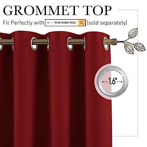 Image of RYB HOME Light Block Divider Curtain Extra Wide Room Divider Curtain Separate Wall for Share Apartment /Nursery /Home Theatre /Storage /Studio /Office, W 15ft x L 9ft, Burgundy Red, 1 Panel