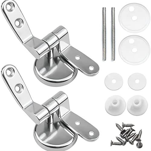 Skyzone Toilet Seat Hinges,Zinc Alloy Toilet Seat Accessories Toilet Seat Hinges Replacement,Quick Release Toilet Seat Fixings with Expanding Rubber Screw Nuts,Suitable for WC Toilets Blind Holes