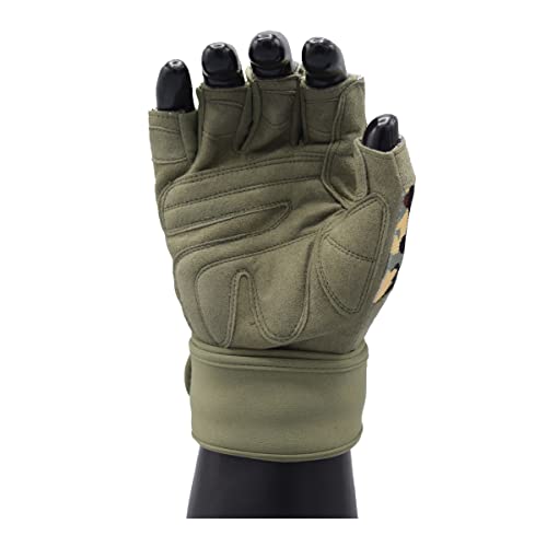 Mrx Boxing & Fitness 2628-OLV-XL Mrx Weightlifting Gloves For Men Workout Gloves Mens Wrist Support Lifting Gloves Male Gym Gloves | Workout Gym Accessories For Men Weight Lifting Fingerless Gym Exercise thumb #3