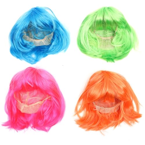 Perruques fausses colorées pour accessoires cheveux de carnaval et fête