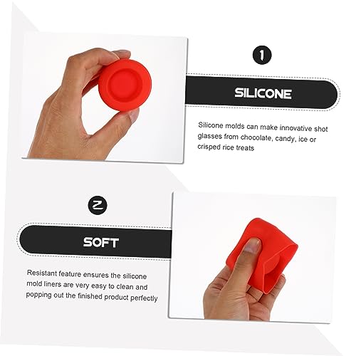 Molde de silicona rojo para hielo en forma de vaso shot miniatura 4