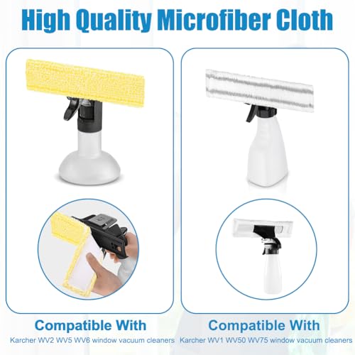 Adiwo 6 Stück für Kärcher Fensterreiniger Ersatzteile, Fensterreinigungsmopbezug, Hohe Reinigungsleistung SaugfäHigkeit Mikrofaser-Wischbezüg, für Karcher WV1 WV50 WV75, Grau