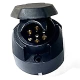 JVJ Steckdose 7 Polig Anhängerdose 7 polige 12V mit wasserdicht Gummipad für LKW KFZ Anhängerkupplung