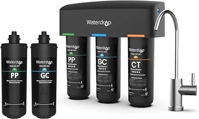 Waterdrop TSB 3-Stage High Capacity Under Sink Water Filter and Waterdrop WD-10PP/WD-10GC Under Sink Water Filter, Replacement for Waterdrop TSA & TSB 3-Stage Under Sink Water Filter System