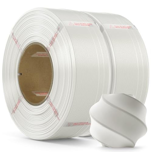 Image of PLA Filament 1.75mm PLA 3D Printer Filament(Refill),2kg Refill for Reusable Spools(4.4lbs),Premium Quality 3D Printing Filament for Bambu lab 3D Printers,White+White
