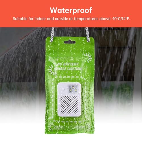 Portable Salt Water Emergency Light, Battery-Free, Hydro-Powered Non-polluting Outdoor Camping Light for Outdoor Activities, Lasts up to 288 Hours