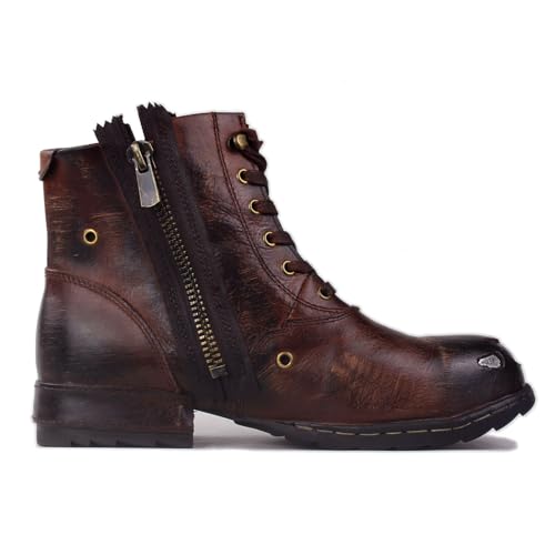Metal Braun Chukka-Stiefel für Männer Schnürstiefel Motorrad Casual Leder Kleid Stiefelette für Männlich Mode CD-5008-8-Metal-Brown-DE-R – Bild 5