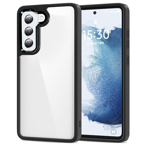 Image of HOOMIL Case for Samsung Galaxy S22 (ONLY, Not Fit Plus, Ultra), Non-Yellowing, Drop Protection, Anti-Scratch Transparent Hard Back Phone Cover - Black&Clear
