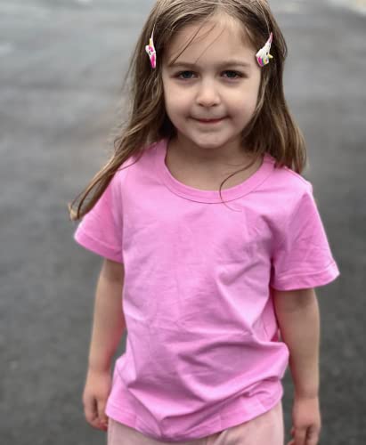 Greatchy Girls' 3-Pack Short-Sleeve Shirts Crewneck Tops Tees Size 2-7 Years Kids Tshirt #TOP2