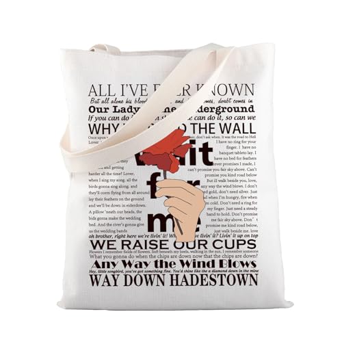 MBMSO Hadestown Musical Tote bag Hadestown Theater Gifts for Musical Fans Wait for Me Hadestown Inspired Shoulder Bag (Canvas Wait for Me TB) (Canvas Wait for Me TB)