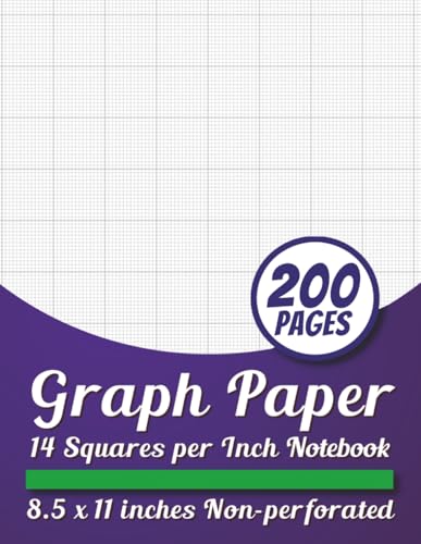 Graph Paper 14 Squares Per Inch Notebook: 14 Count Graph Paper For Cross Stitch, Embroidery Designs, Patterns And Needlework