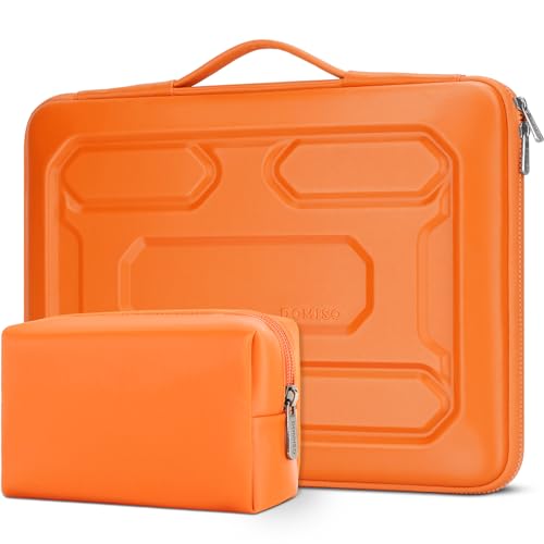 DOMISO Funda para ordinador Resistente a los Golpes de 17 Pulgadas con Funda Protectora con asa Compatible con Compatible con 17,3' Notebook/17,3' IdeaPad 3 Gen 7/HP Pavilion/ideapad/HP,Naranja