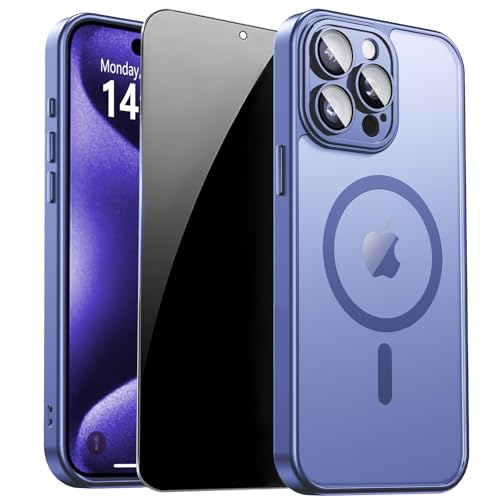 Image of for iPhone 15 Pro Max Case with Privacy Screen Protector-Light Blue
