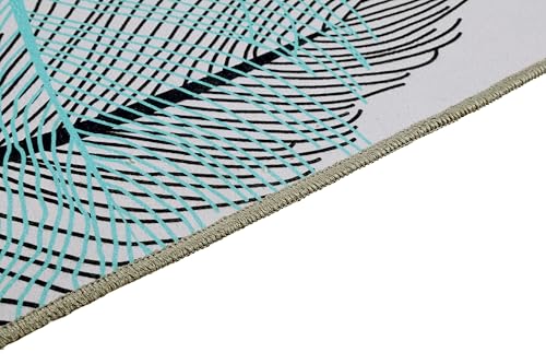Image of BLUSH & BLOOM 4 x 6 Feet Area Rugs Washable Rug: Modern Abstract Living Room Rug Soft Anti-Skid Thin Carpet Indoor Floor Non-Shedding Carpets for Bedroom Dining Farmhouse Nursery Home Office