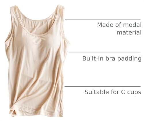 Image of Womens Modal Built-in Bra Padded Camisole Yoga Tanks Tops