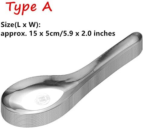 Miniatura 2 de renvena Cucharas de sopa gruesas y pesadas, cucharas de sopa de acero inoxidable, cucharas de mesa, 10 unidades tipo A
