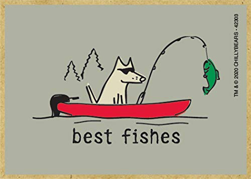 SJT ENTERPRISES, INC.Best Fishes - Humorous Wood Fridge Kitchen Magnet Featuring Teddy The Dog - Great for Pet Lovers - Made in USA - Measures 2.5" x 3.5" (SJT42303)