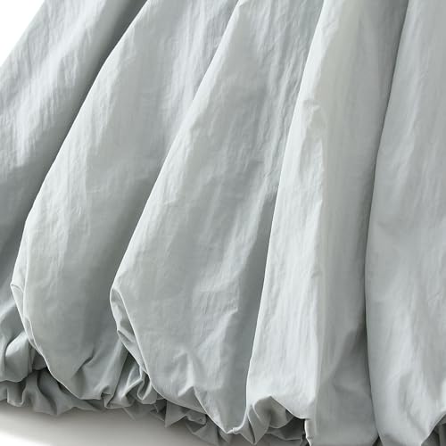 Y2K Maxi Bubble Skirts for Women Elastic High Waist A Line Pleated Skirt Ruffle Hem Puffy Long Skirt Summer Going Out4