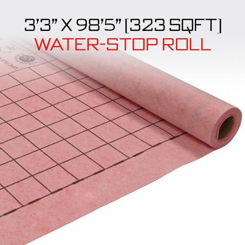 GURU USA Water-Stop Shower Waterproofing Membrane Roll, Bathroom Water Blocker, Waterproof Tape for Wall, Tile, Flooring, Crack Isolation, & More, 1 x 30 m (323 ft²) Roll - Image 6