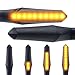 Area1 Set di 2 indicatori di direzione a LED M8 per moto e scooter, con effetto luce di marca, omologato E, EMark (ECE) (V5) (effetto carbone)