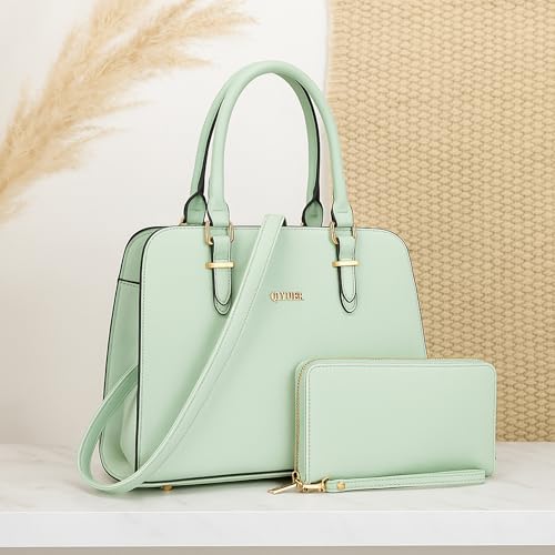 Image of Qiyuer Satchel Purses For Women Handbag And Wallet Set Tote Bag | Premium Vegan Leather,Matching Wallet,RFID Blocking,Work,Casual