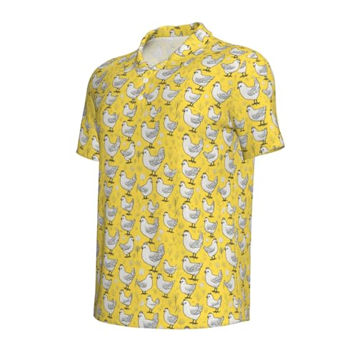 QYUHBNS Chemise décontractée à imprimé poulet jaune pour homme, hauts athlétiques légers et respirants, Noir , M – vue 5