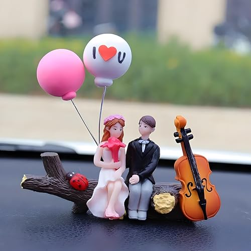 Image of DETACHI Plastic Car Dashboard Toy | Car Dashboard Accessories | Car Decoration Items | Car Decor | Interior Dashboard Accessories | Showpiece for Desk Decoration | Car Dashboard Toys (1 Pc Couple)