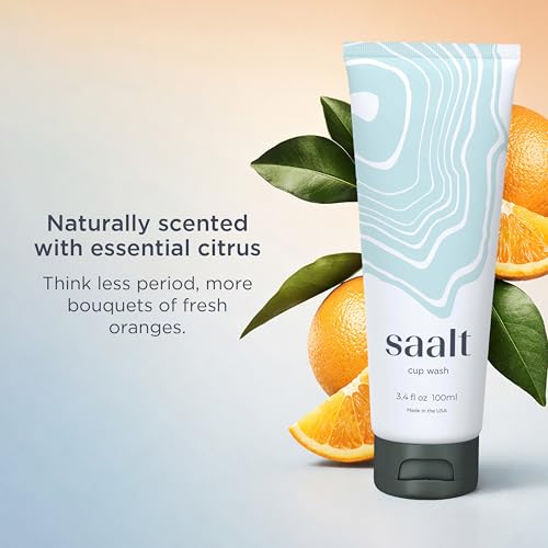Image of Saalt Menstrual Cup Wash Cleanser - Menstrual Disc Wash - pH Balanced - No Irritants or Harsh Chemicals - 3.4 Fl Oz
