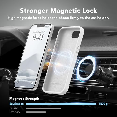 Image of Magnetic for iPhone 17e /iPhone 16e Case, Compatible with MagSafe, [Soft Anti-Scratch Microfiber Lining] Slim Silicone Shockproof Protective Phone Case for iPhone 17e /16e 6.1 inch, White
