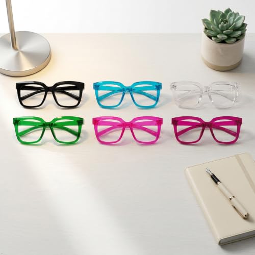Image of Eyekepper Square Reading Glasses 0.50, Readers for Women, 6 Pack Oversized