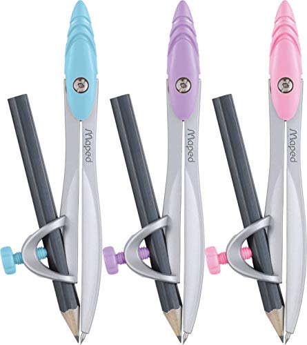 Compasso Escolar Metal Maped com Adaptador Lápis Study