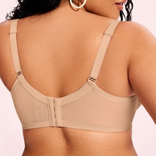 Image of ProKloud Minimizer Bras for Women Full Coverage Supportive Plus Size Unlined Lace Underwire Bra