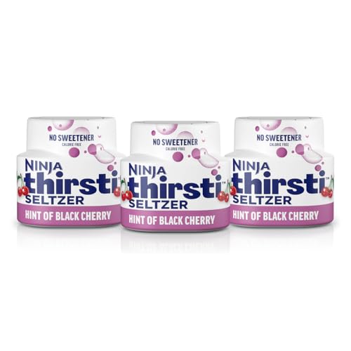 Image of Ninja Thirsti Flavored Water Drops, SELTZER Black Cherry, Crisp and Refreshing Sparkling Water, Zero Calories, Zero Sugar, Zero Sweeteners, Makes 20, 12oz drinks, 3 Pack, WCFCHYAM