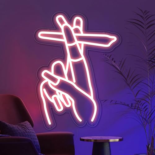 Image of Hand Neon Signs Pink Led Neon Sign for Wall Decor, Nail Neon Signs USB Hand Neon Light Signs for Salon Bedroom Living Room Office Restaurant Home Bar Party Game Room