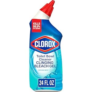 Clorox Toilet Bowl Cleaner, Clinging Bleach Gel, Ocean Mist – 24 Ounces (Package May Vary)