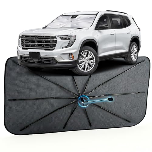 Image of Car Windshield Sun Shade for GMC Acadia 2024-2026 -[Reflective Coated Fabric] Sunshade Umbrella for Front Window, Car Shades Sun Visor Keep Car Cool and Protects Interior, 1:1 Exact Fit