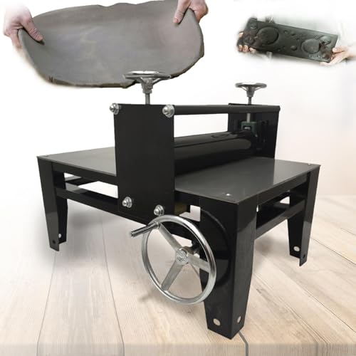 Professional Manual Clay Slab Roller for Ceramic Studios - Tabletop 3.14" Diameter Roller with Hand Crank, Ideal for Pottery and Crafting, Durable Ceramic Plate Machine