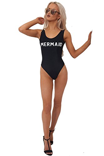 Maillot une pièce femme noir The Fashion Bible pour la natation et la plage