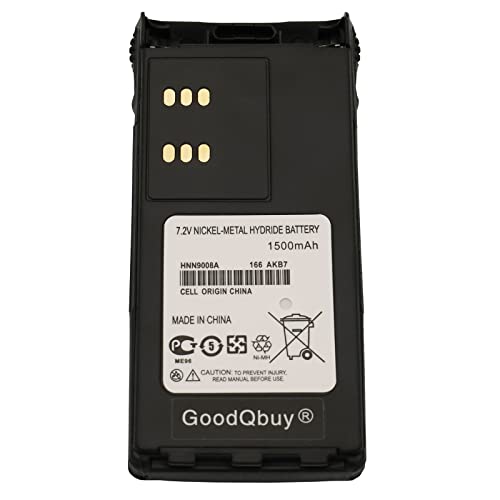 1500Mah Ni-Mh Replacement Battery For Motorola Radio Ht750 Ht1250 Gp320 Gp328 Gp338 Hnn9008 Hnn9008A Hnn9008Ar Hnn9008H Hnn9009 Hnn9012 + Belt Clip #TOP6