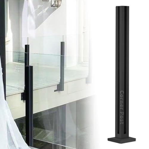 Poteau de balustrade en verre en acier inoxydable 304 noir de 80cm pour garde-corps extérieur
