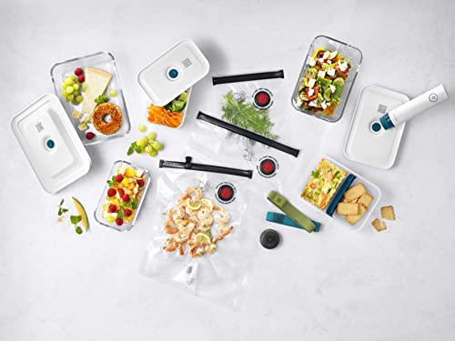ZWILLING Fresh & Save Vakuum Starterset für Lebensmittel, Glas, 16-teilig, Pumpe, Dosen und Beutel, La-Mer