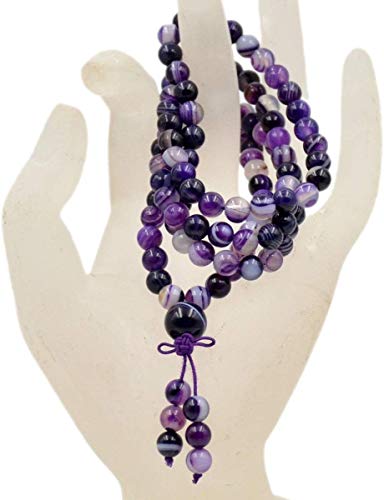 AD Beads 6mm Natural Healing Gemstones Buddhist 108 Prayer Mala Stretchy Bracelet Necklace4