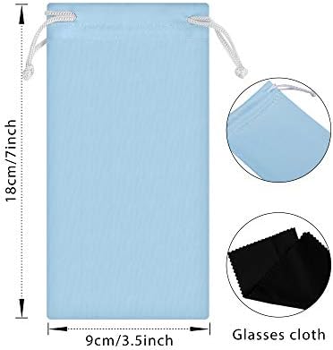 Miniatura 2 de Frienda 25 piezas de microfibra bolsa bolsa gafas gafas gafas bolsa suave bolsa con 2 paños de limpieza de gafas