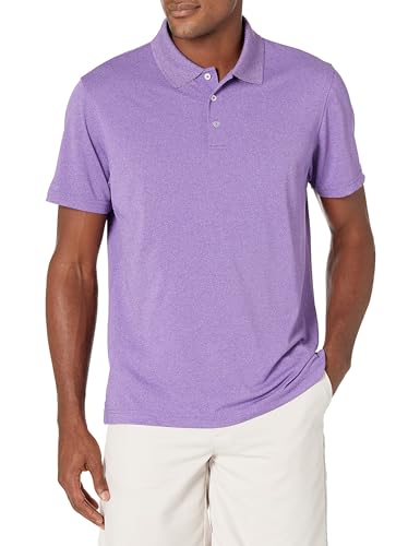 Amazon Essentials Men's Golf Polo Shirt, Short Sleeve, Slim-Fit, Quick-Dry, Purple Heather, L