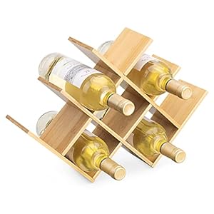 Navaris Cantinetta Portabottiglie Vino – Mini Vineria Porta Bottiglie Vino x8 Bottiglia 43,5x10x29,5cm – Scaffale Portavini in Legno Naturale Marrone