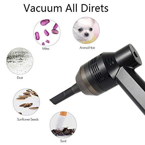 Zeerkeer Keyboard Vaccum Cleaner Cordless, USB Rechargeable Computer Vacuum Cleaner Kit with 2 Nozzles, Portable Hand Held Mini Air Duster for Computer, Car, Piano, Dust, Hairs, Scraps