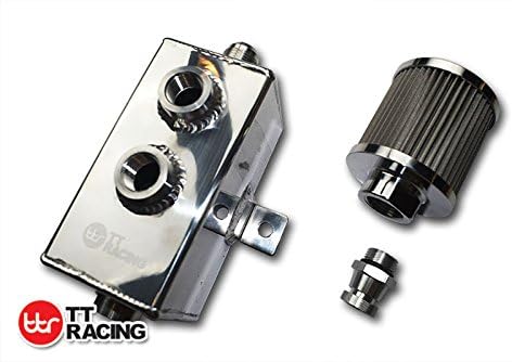 Miniatura 2 de 1L AN10 aleación de aluminio aceite Catch Can tanque wrespiradero filtro drenaje grifo desconcertado pulido 1L_OT_PO