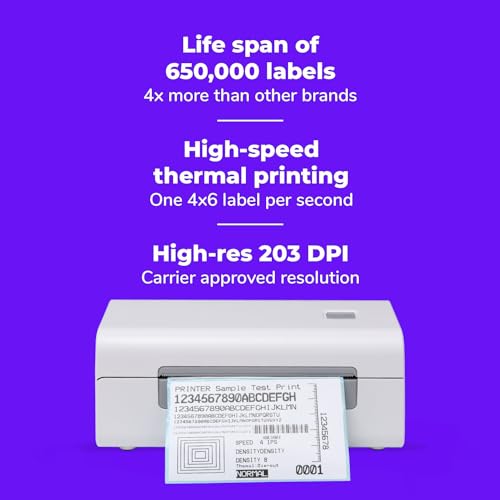 SEIBEN XP D465B USB Direct 4×6" Shipping Label Printer |Adjustable Label Size| 203DPI Resolution 152mm/s Printing Speed Compatible with... - Image 2